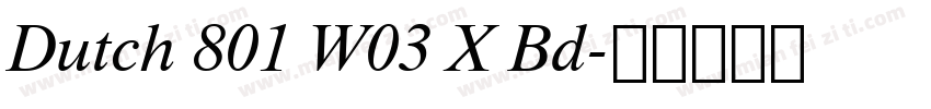 Dutch 801 W03 X Bd字体转换